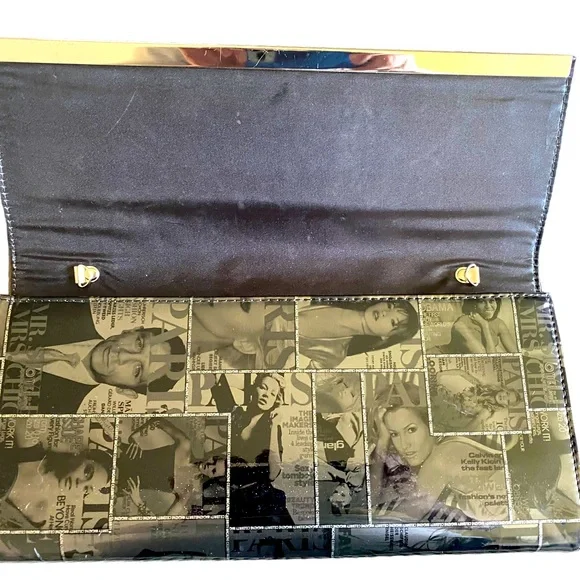 PARIS MAGAZINE COVER Clutch Bag Black and White - Picture 2 of 3